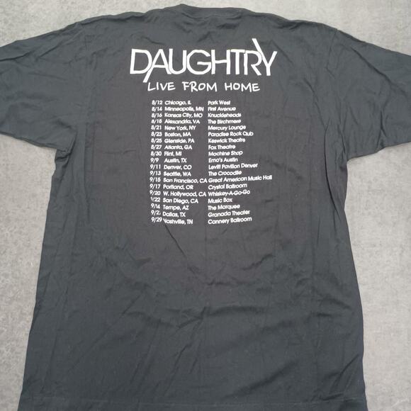 Daughtry - Live From Home Tour - Concert T-Shirt - Mens XL Black Band Tee - Picture 3 of 4